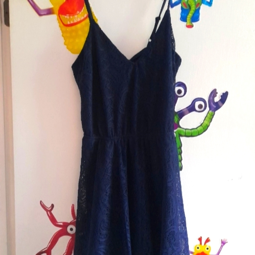 Navy blue lace summer dress
